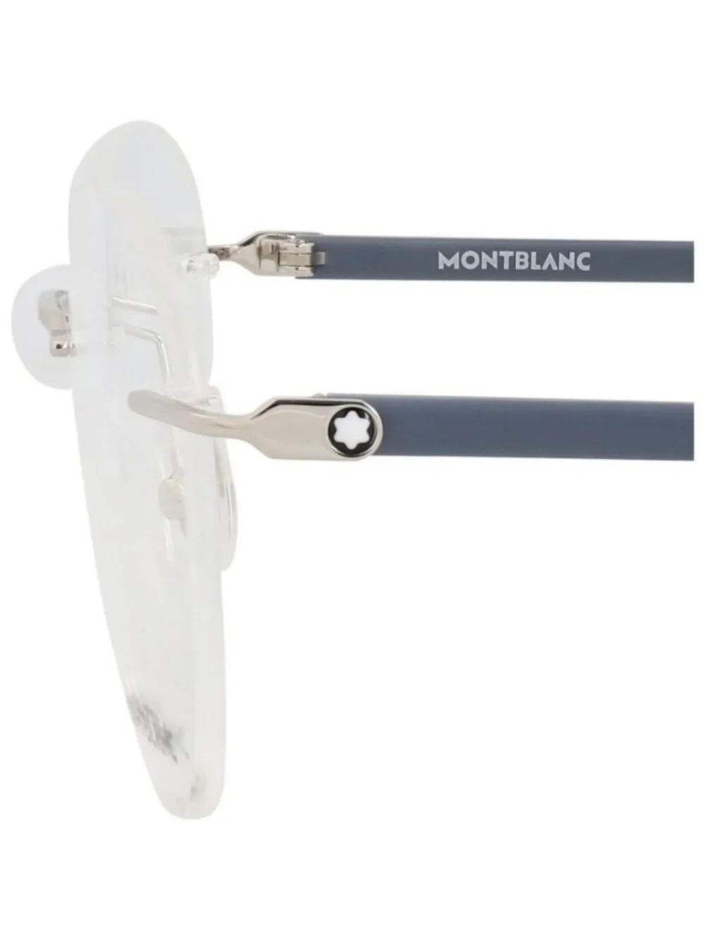 New Montblanc Mens Round/Oval Silver Grey Transparent Fashion Designer Eyeglasse